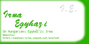 irma egyhazi business card